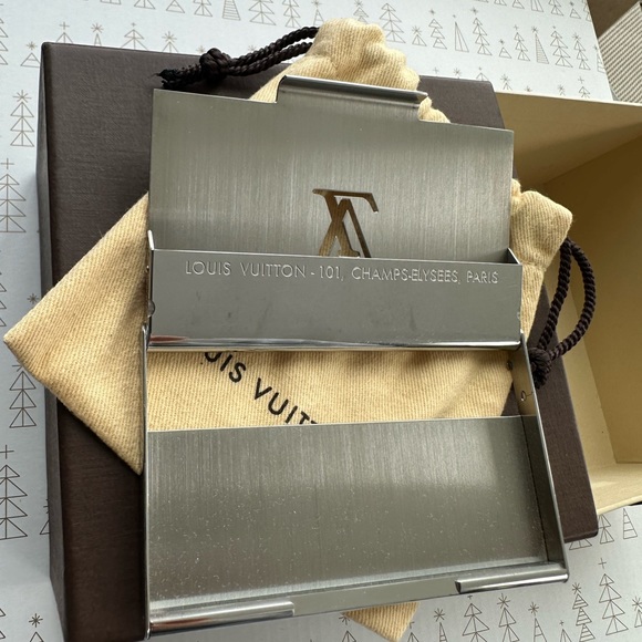 LOUIS VUITTON M65227 Porte Cult Card Case Metal Silver USED - Picture 7 of 10